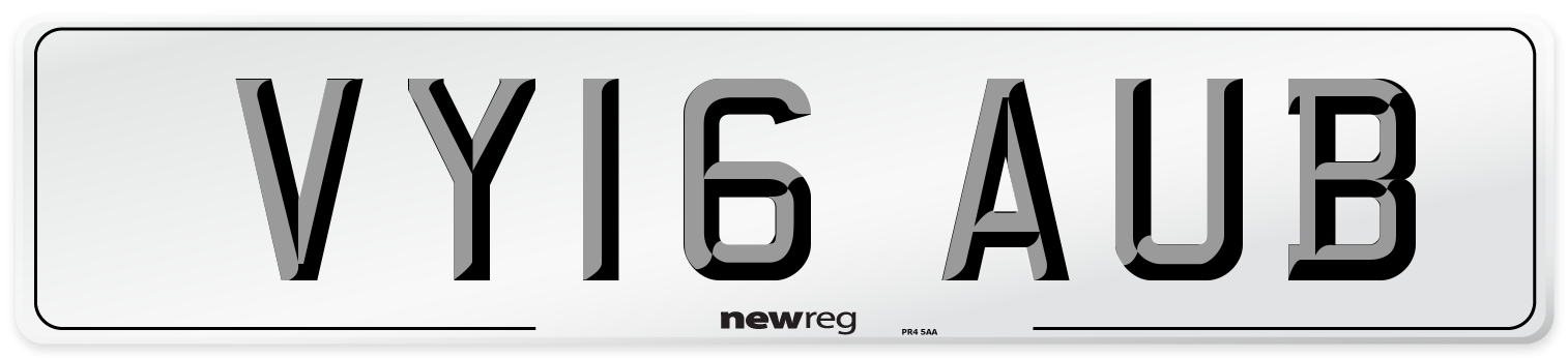 VY16 AUB Number Plate from New Reg